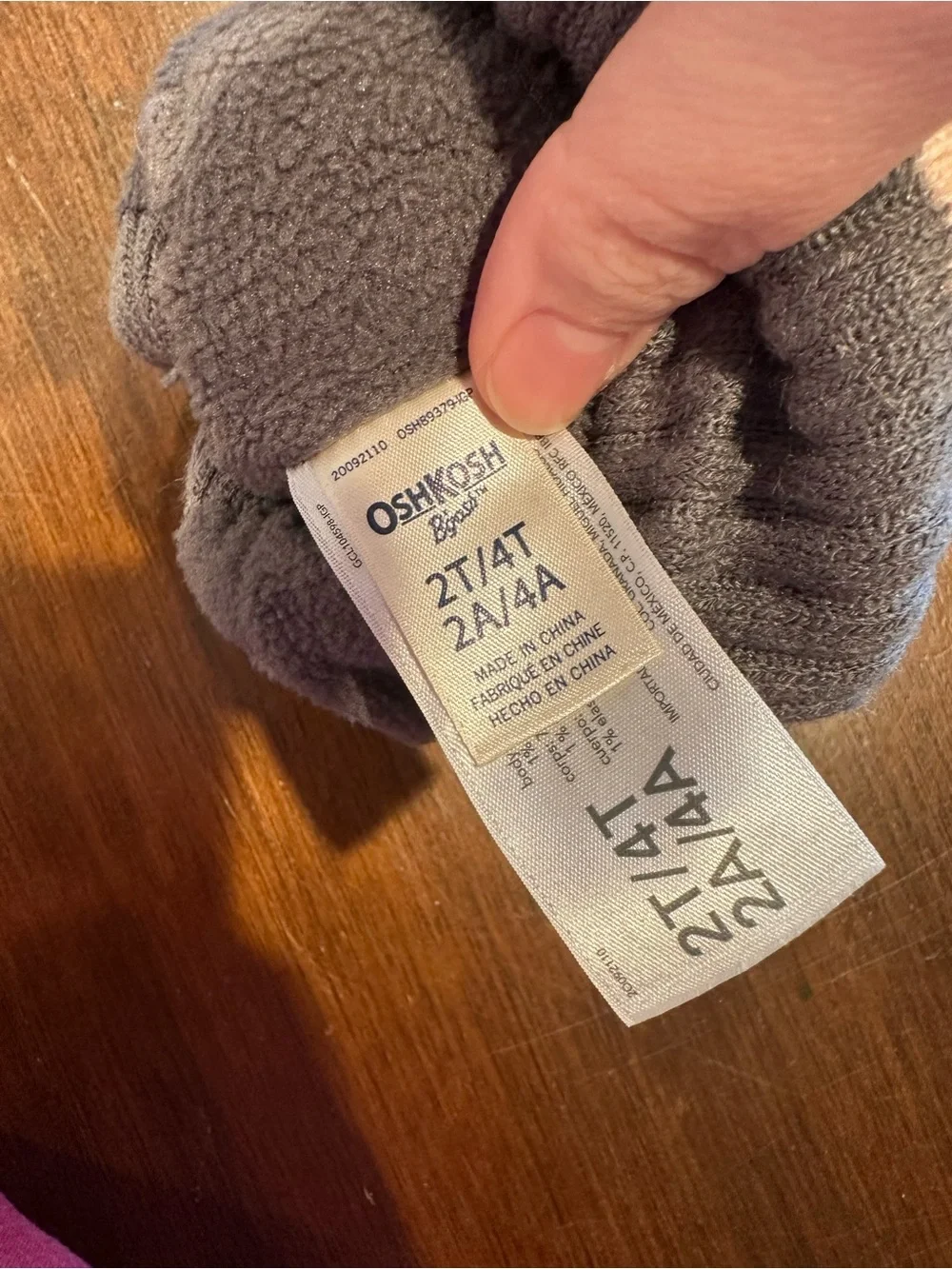 Girls' Soft Gray Knit Beanie with Pink Trim - Kids Accessories